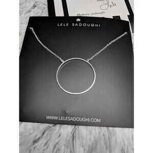 Lele Sadoughi Silver Circle Necklace - O/S - NWT